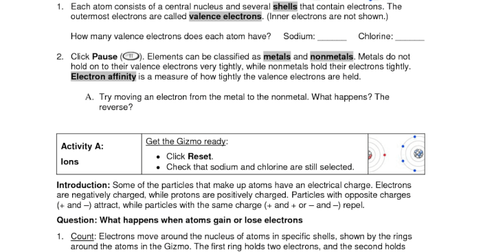 Student exploration: ionic bonds answer key