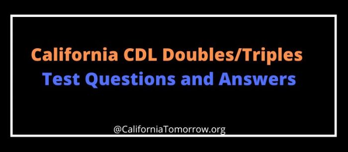 Doubles and triples test answers