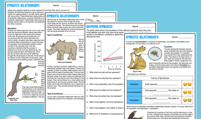 Symbiosis worksheet and answer key