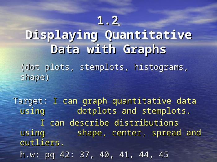 Lesson 1.4 displaying quantitative data stemplots